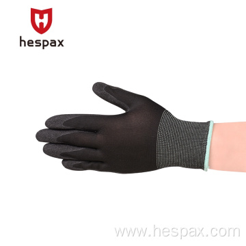 Hespax Nitrile Sandy Finish Mechanic Safety Work Gloves